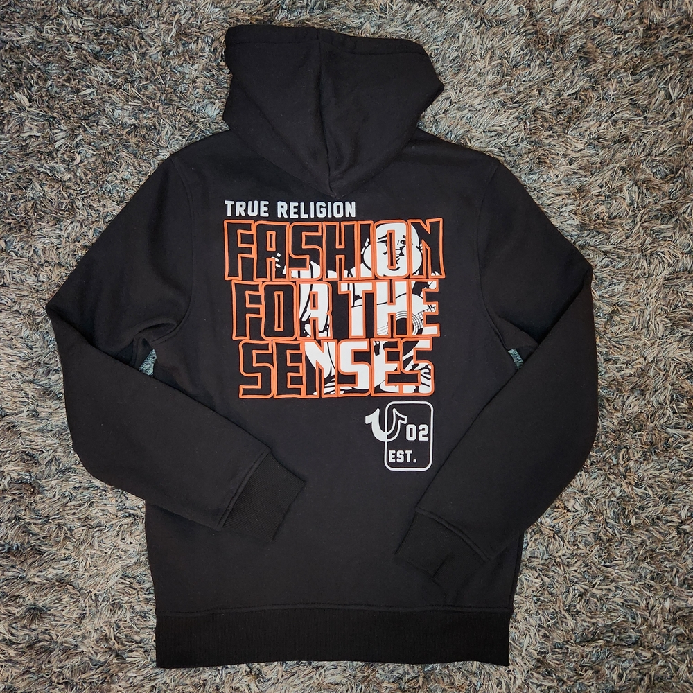 🚫SOLD True Religion Black Zip-up Hoodie Men Size Small